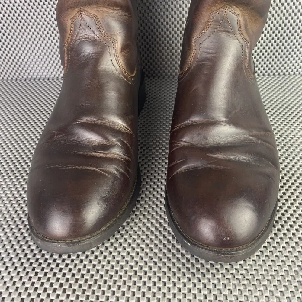 Ariat Heritage Roper Boots Mens 11 EE Brown Leather Western Pull on Cowboy